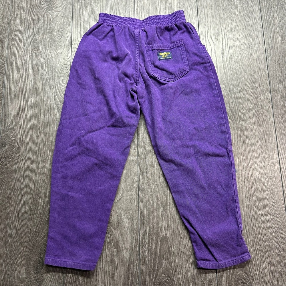 Vintage OshKosh B'gosh Kids Purple Elastic Waist Twill Pants Cotton Trousers